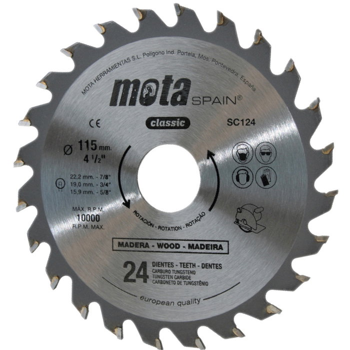 Mota Herramientas Sierra circular widia Ø115 mm 24 dientes Mota Herramientas Sierra circular widia Ø115 mm 24 dientes