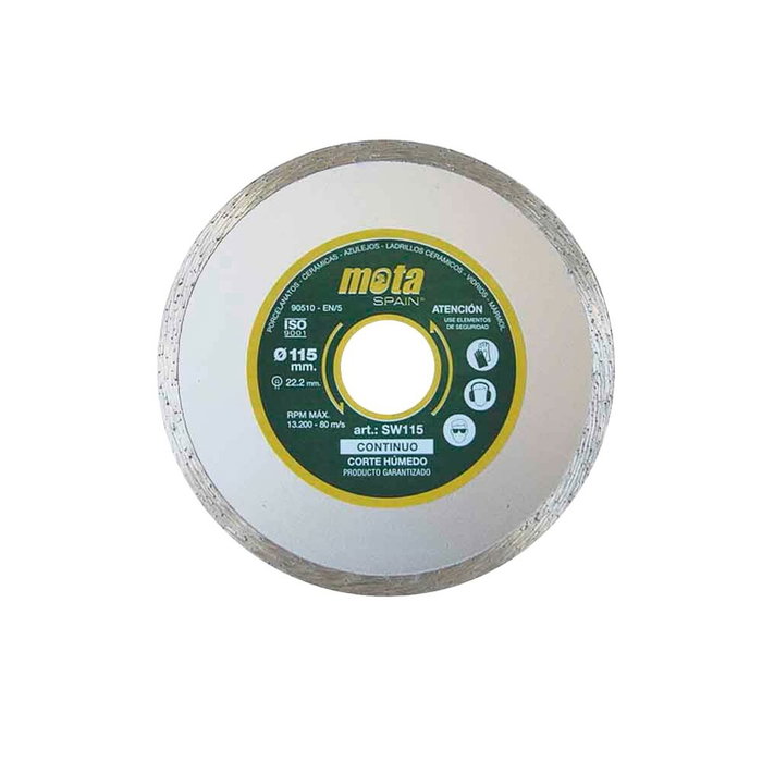 Mota Herramientas Disco diamantado liso para corte húmedo ø115 mm