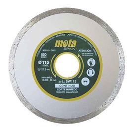 Mota Herramientas SW115 Disco Diamantado Liso Corte Húmedo Ø115 mm para Granito, Ladrillo, Mosaico y Baldosas