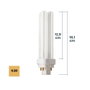 Bombilla bajo consumo 26 W 4 pins g24 3000k luz calida 1800 lm 163mm