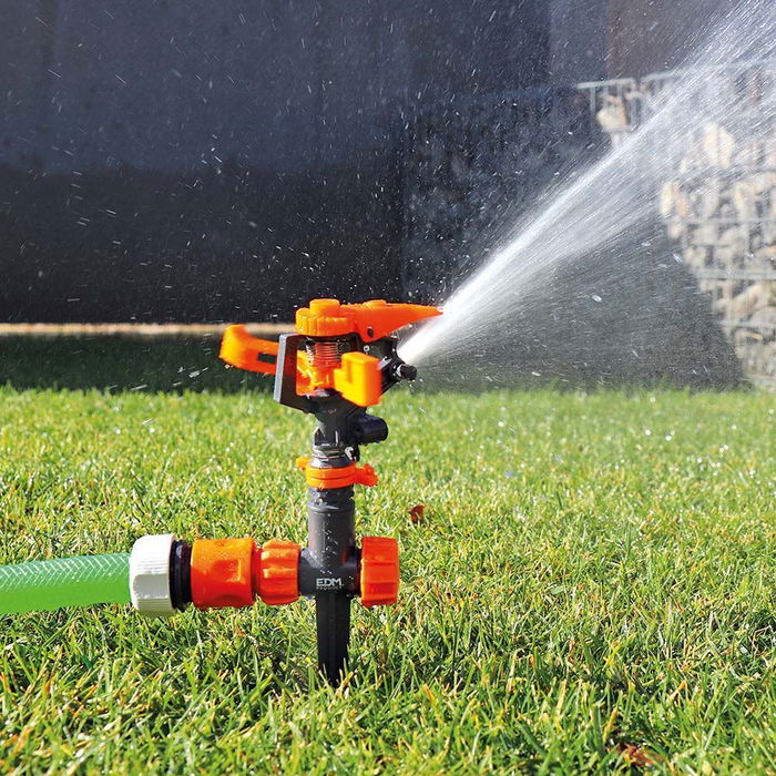 Edm Aspersor Sectorial Polipropileno Gris/Naranja 400 m² Regulable 20°-360°