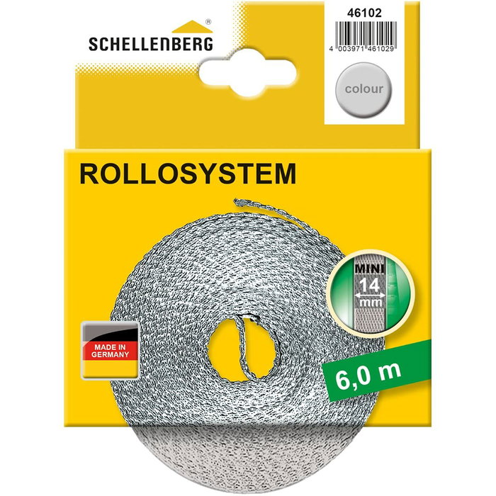 Schellenberg Cinta de persiana gris 14 mm x 6 m