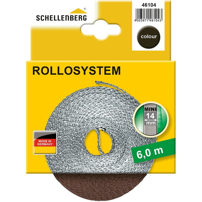 Schellenberg Cinta de persiana marrón 14 mm x 6 m Schellenberg Cinta de persiana marrón 14 mm x 6 m