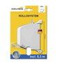 Schellenberg Recogedor exterior abatible giratorio 180º con 5,3 m de cinta, 34 x 188 x 156 mm blanco