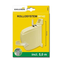Schellenberg Recogedor exterior abatible giratorio 180° mini con cinta de 5 m beige