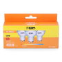Edm Kit de 3 bombillas dicroicas LED GU10 5 W 450 lm 3200 K luz cálida