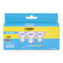Edm Kit de 3 bombillas dicroicas LED GU10 5W 450 lm 6400K luz fría