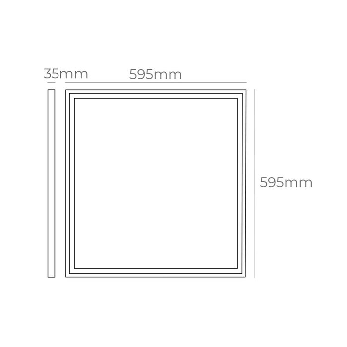 Edm Panel LED Empotrar 40W 4300lm Luz Día 4000K Cri80 IP20 59.5x59.5x3.5 cm 220-240V Incluye Transformador Marco Cromo