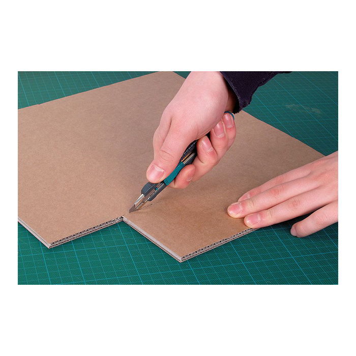 Wolfcraft Cúter de Cuchillas Separables Estándar 9 mm con Guía Metálica, Control Deslizante y Depósito - Ref. 4141000