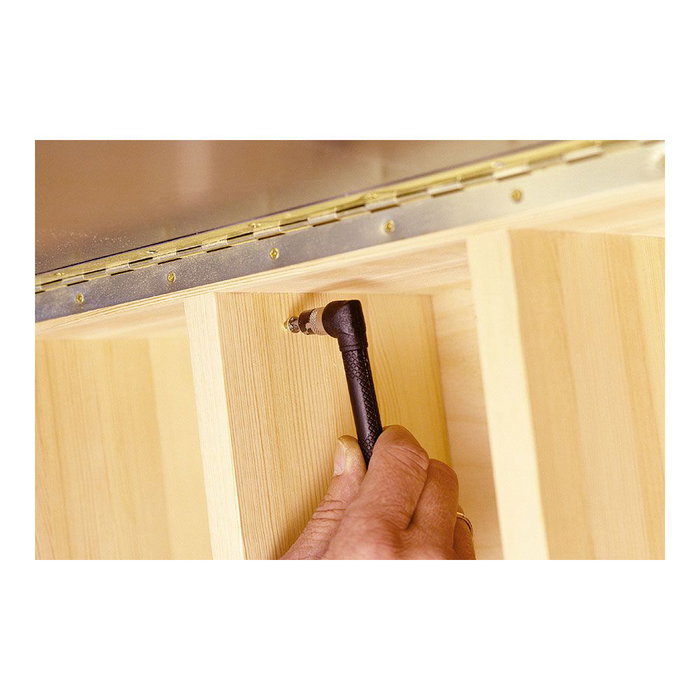 Wolfcraft - Atornillador Manual Angular de 90° con 2 Portapuntas, Enganche Hexagonal 1/4", para Puntos de Difícil Acceso y Espacios Reducidos (109mm)