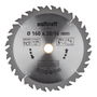 Wolfcraft 6733000 Disco de Sierra Circular de Mano Ø160 mm, 20 Dientes, Agujero 20 mm, para Cortes en Madera y Tablero