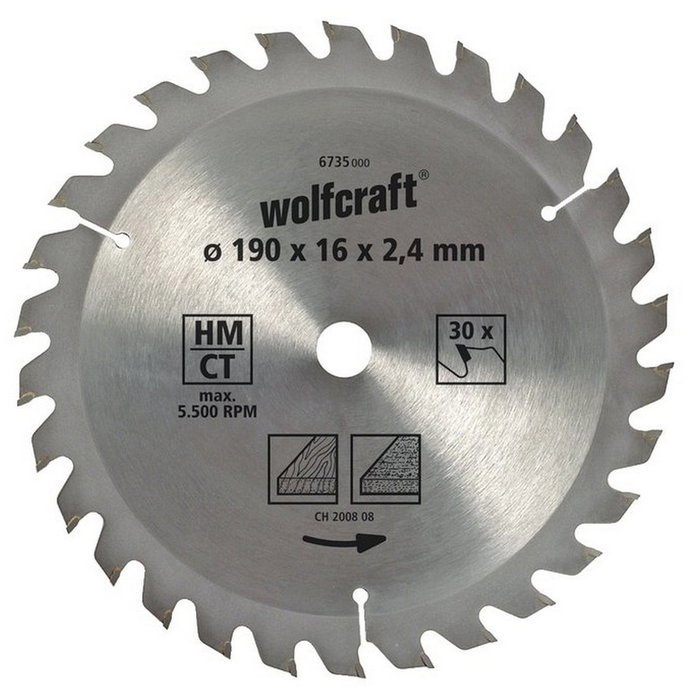 Wolfcraft Disco de sierra circular CT, ø160 mm x 20 dientes