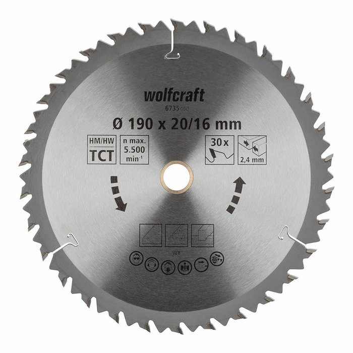 Wolfcraft Disco de sierra circular ø190 mm x 20 dientes Wolfcraft Disco de sierra circular ø190 mm x 20 dientes