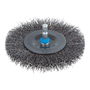 Wolfcraft 2102000 - Cepillo de Disco de Alambre de Acero con Vástago Hexagonal, Diámetro 100 mm, Altura 10 mm, para Taladro 1/4"