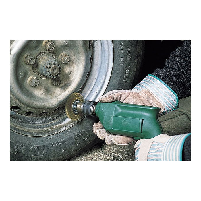 Wolfcraft 2110000 Cepillo Disco Alambre Latón Ø75 mm, Altura 10 mm, Longitud Alambre 15 mm, Vástago Hexagonal 6.35 mm (1/4")