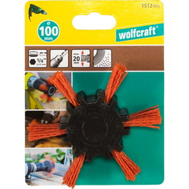 Wolfcraft Cepillo de abanico de alambre de nylon vástago hexagonal ø100 x 20 mm