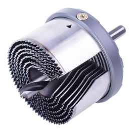 Wolfcraft 2160000 Sierra de Corona Multiple Professional, Ø 25-62 mm, 7 Sierras de Cambio Rápido, Profundidad de Corte 33 mm, para Madera, Plástico y Placas de Yeso