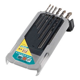 Wolfcraft 7110000 Juego de 6 Brocas para Hormigón Ø3, 4, 5, 6, 8, 10 mm