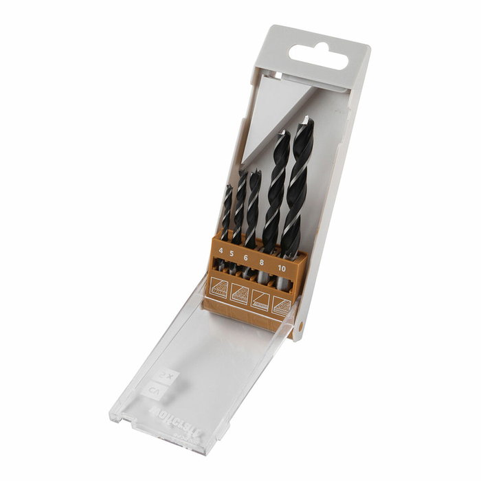 Wolfcraft Juego de 5 brocas espirales para madera, ø4,00 - ø10,00 mm Wolfcraft Juego de 5 brocas espirales para madera, ø4,00 - ø10,00 mm