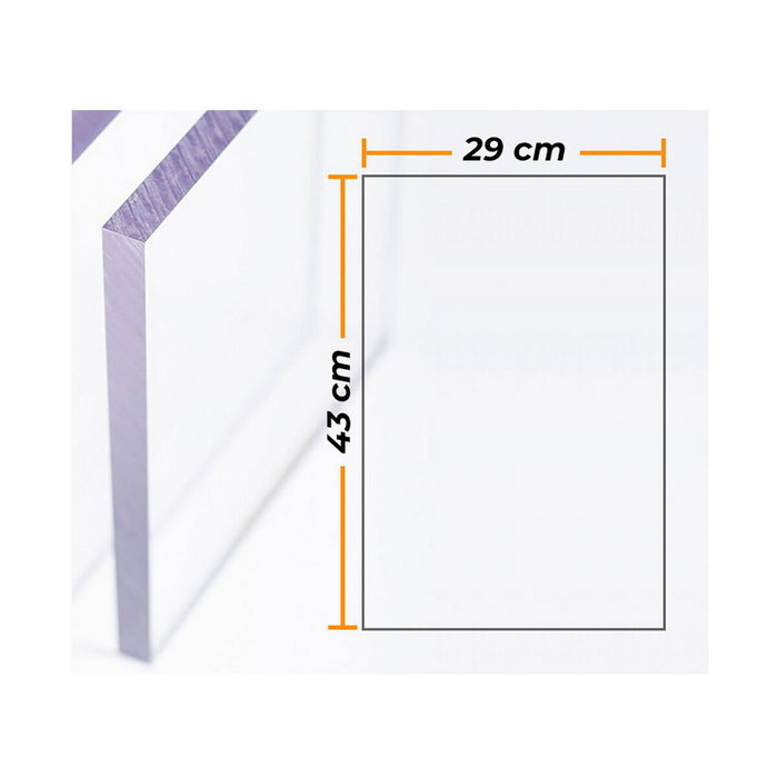 Compossar Placa de policarbonato compacto transparente 4mm - 29x43cm
