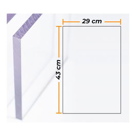 Compossar Placa Policarbonato Compacto Transparente 4mm 29x43cm