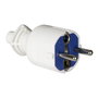 Solera Clavija 2p+t 16A 250V PVC Blanco Sujetacables Abatible 706cb