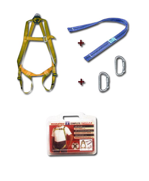 Ponsa Ecosafex 2 Kit Completo de Arnés, Cinta y 2 Mosquetones