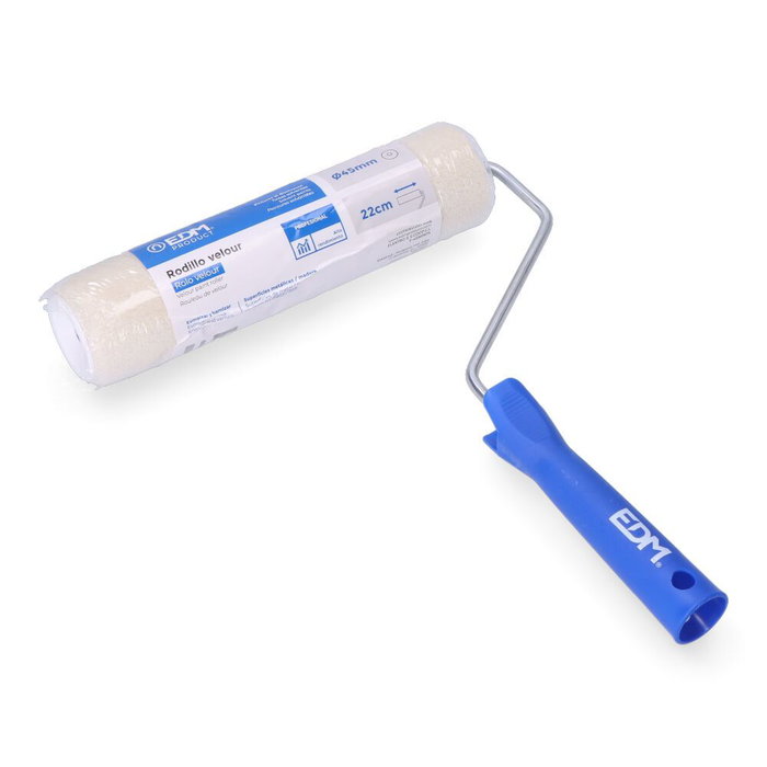 Edm Rodillo Velour Lana Pelo Corto Ø220 x 45 mm Especial Esmaltes y Barnices