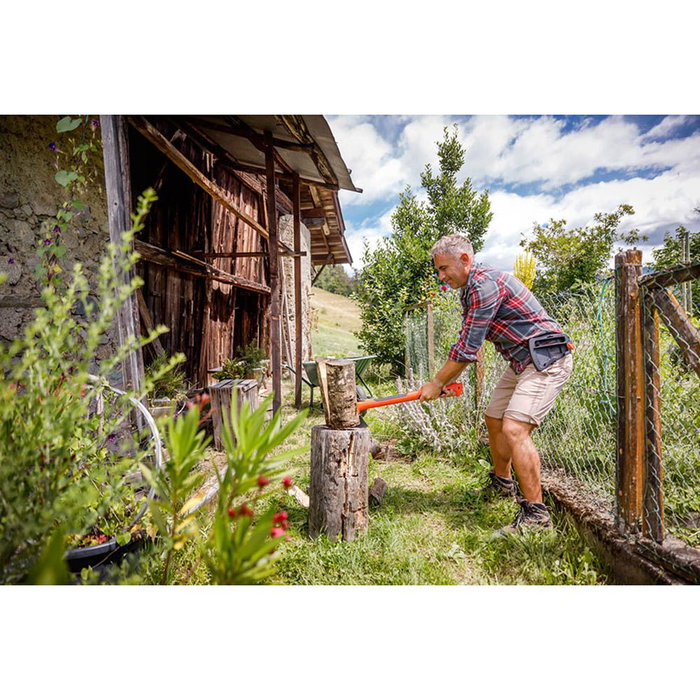 Stocker Hacha de hendidura 1400 g con martillo ergonómico y presilla de seguridad longitud 60 cm