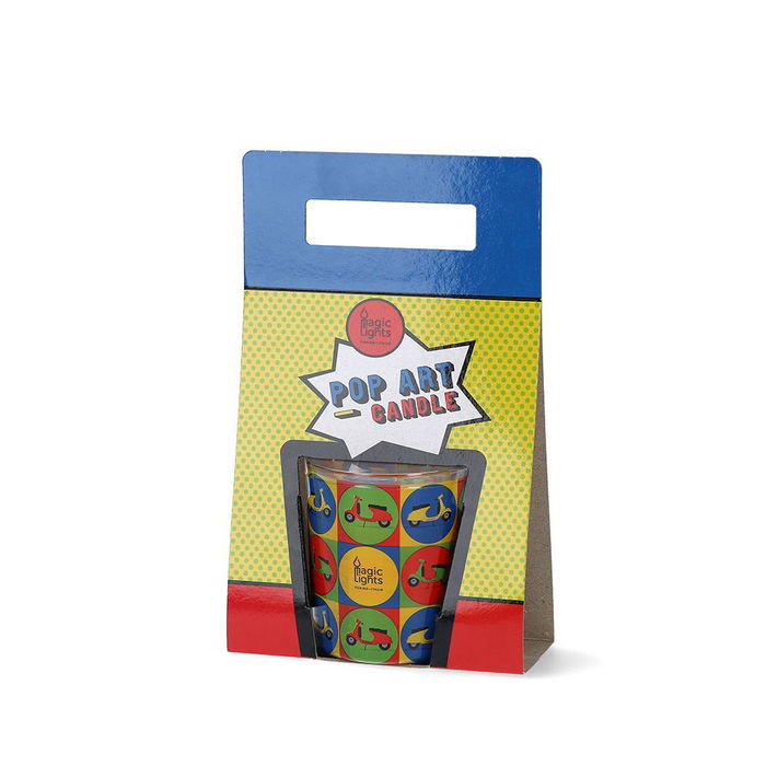 Magic Lights Vela en Vaso Pop Art Ø7,5x8,4cm Diseño Motos