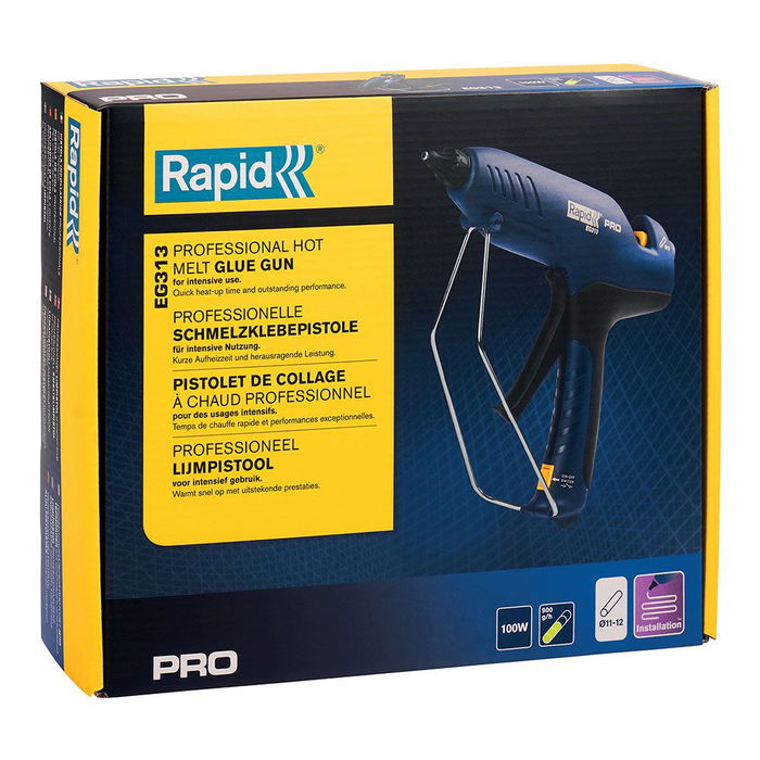 Rapid Pistola de Cola Profesional EG313 5001490 100W para Barras de Silicona Ø11-12 mm