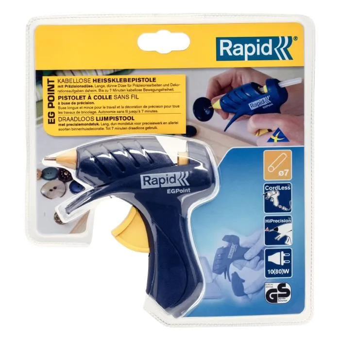 Rapid 5000423 Pistola de Cola Point Profesional sin Cable para Barras de Silicona Ø7 mm Rapid 5000423 Pistola de Cola Point Profesional sin Cable para Barras de Silicona Ø7 mm