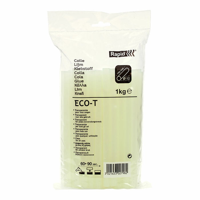 Rapid Barra de cola termofusible eco t transparente ø12 x 190 mm Rapid Barra de cola termofusible eco t transparente ø12 x 190 mm