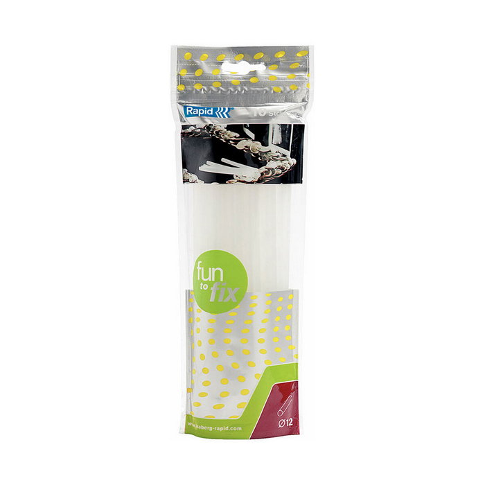Rapid Barra de cola termofusible Fun to Fix, ø12 x 190 mm, 10 uds Rapid Barra de cola termofusible Fun to Fix, ø12 x 190 mm, 10 uds
