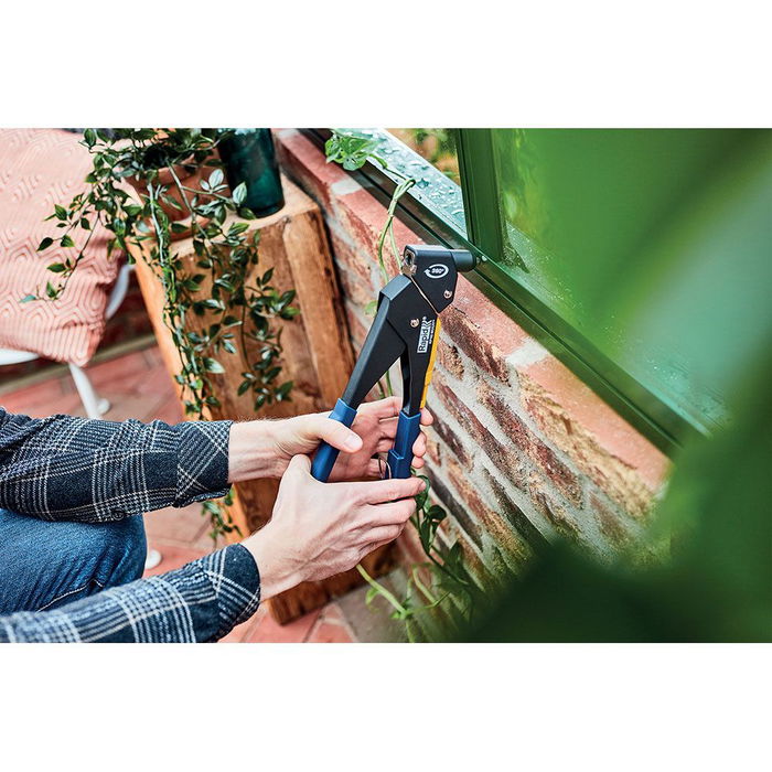 Rapid Remachadora Manual RP60 Cabezal Giratorio Multiherramienta con Boquilla Múltiple y Cabezal 360º para Espacios Ajustados