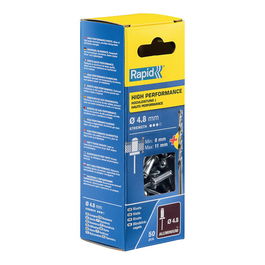 Rapid Remaches de Aluminio Ø4.8x14mm Blister 50uds + Broca 5000389