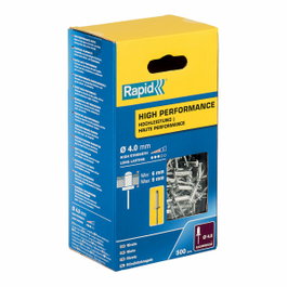 Rapid Remaches de aluminio ø4 x 12 mm, caja de 500 uds