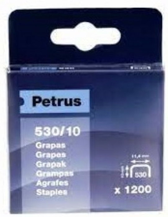 Petrus Grapas Cobreadas 530/10 mm, Caja de 1200 unidades
