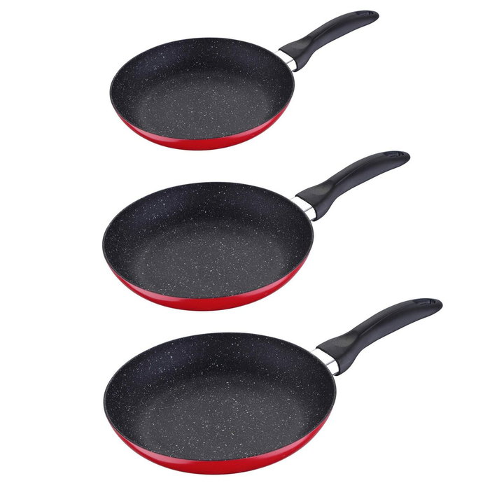 San Ignacio Set de 3 sartenes de aluminio prensado Ø16 / Ø20 / Ø24 cm Red & Marble