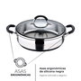 Masterpro Tartera Foodies BGMP-1503-BK Acero Inoxidable 18/10 con Tapa Ø28 x 7,5 cm 3,8L Apta Inducción