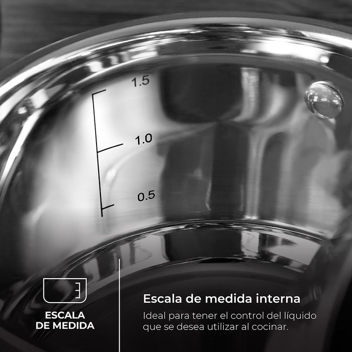 Masterpro Tartera Foodies BGMP-1503-BK Acero Inoxidable 18/10 con Tapa Ø28 x 7,5 cm 3,8L Apta Inducción