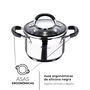 Masterpro Olla BGMP-1504-BK 1,8 l Acero Inoxidable ø16x10cm Foodies Apta Inducción Gas Eléctrica Vitrocerámica Halógeno