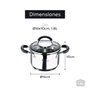 Masterpro Olla Foodies de acero inoxidable 1,8 l con tapa de vidrio