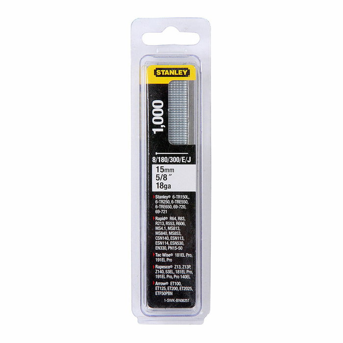 Stanley Clavos Brad Tipo J 15 mm (1000 unidades)