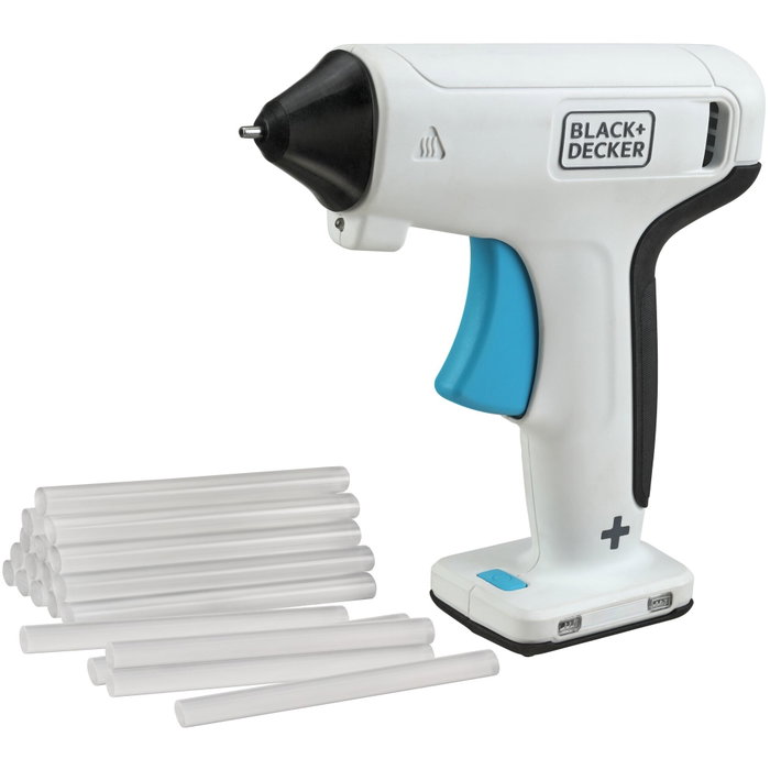 Black+Decker Pistola de Cola BCGL115-XJ 3,6 V con Barra de Silicona ø7 mm