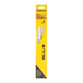 Stanley Hojas sierra de sable Sta21252-xj 30,5 cm corte grueso recto en madera y plástico, pack 2 uds