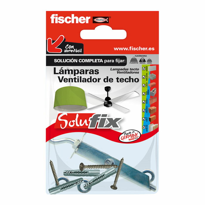Fischer Solufix Kit para lámparas y ventiladores de techo 502689 Fischer Solufix Kit para lámparas y ventiladores de techo 502689