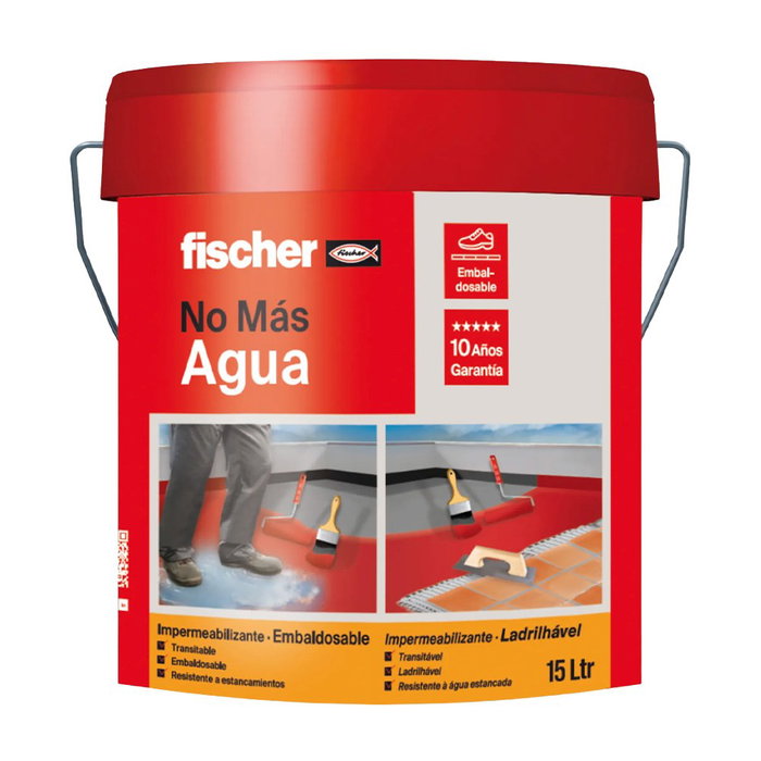 Fischer Impermeabilizante No Más Agua, Embaldosable, Blanco, 15 l Fischer Impermeabilizante No Más Agua, Embaldosable, Blanco, 15 l