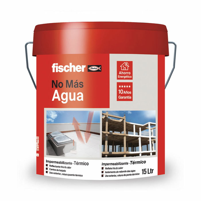 Fischer Impermeabilizante No Más Agua, Embaldosable, Blanco, 15 l