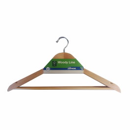 Mondex Perchas contorneadas de madera ecológica FSC, 3 uds